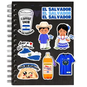 Waterproof El Salvador Sticker Set of Eight (8) Decals | Large Decals for Laptop, Water Bottle, Notebooks, Classroom, Students
