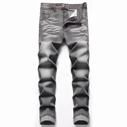 JUNBAOSS Mens Slim Fit Stretch Jeans Ripped Skinny Jeans for Men, Distressed Straight Leg Casual Fashion Comfort Flex Waist Denim Pants, Menswear Classic Street Style Cotton Fabric Jean Natural Hipster Personalized Stylish Jeans with Pockets