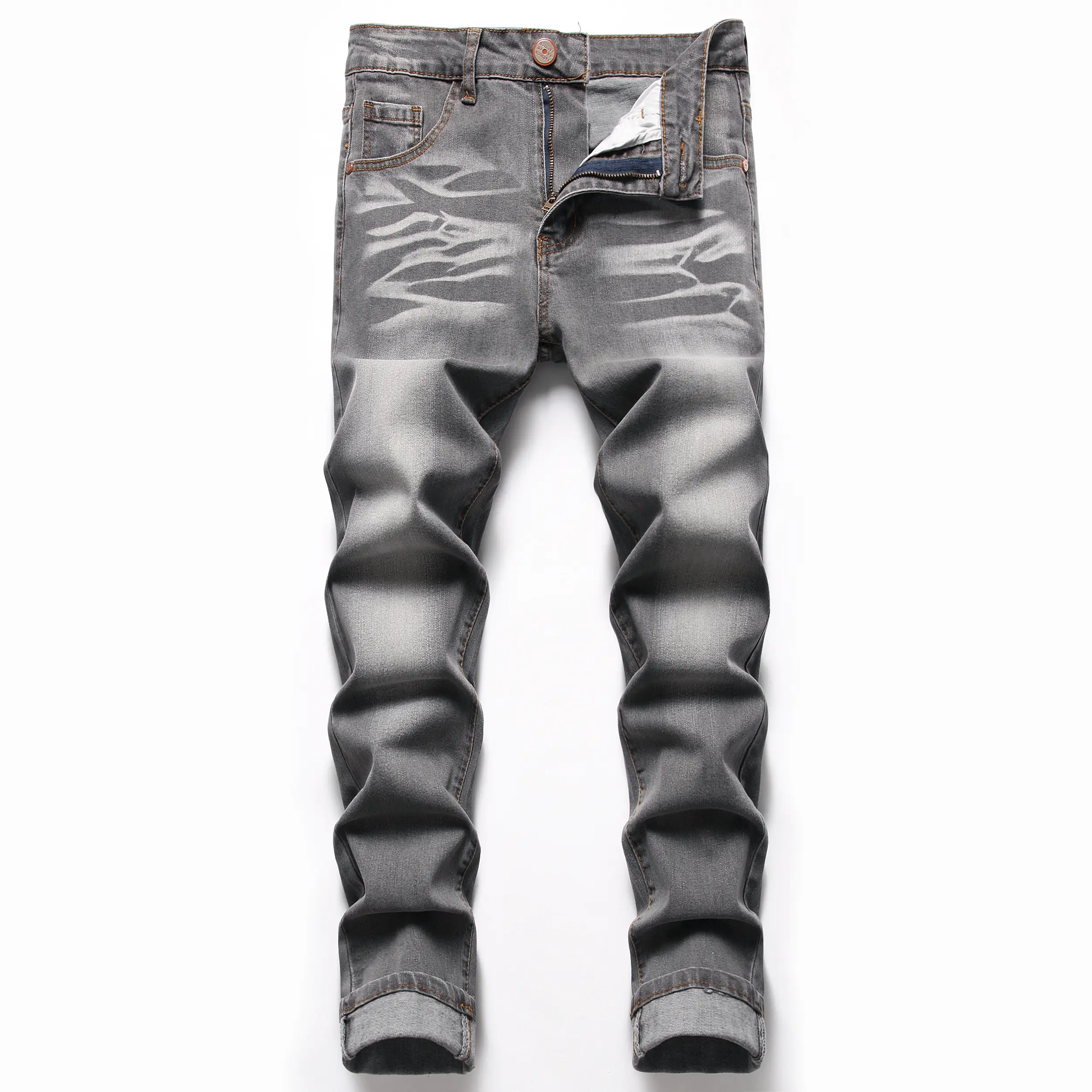 JUNBAOSS Mens Slim Fit Stretch Jeans Ripped Skinny Jeans for Men, Distressed Straight Leg Casual Fashion Comfort Flex Waist Denim Pants, Menswear Clas