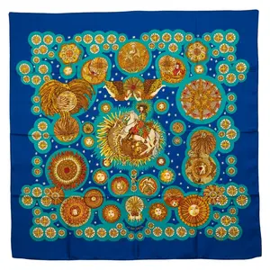 Pre-owned HERMÈS 1 Small Leather Goods Hermes LE ROY SOLEIL Carre90 Silk Scarf