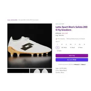 Size 11 LOTTO SPORT SOLISTA 200 III FG 212376-8KQ MEN'S Soccer Cleats, Fg Sole, Firm Grip