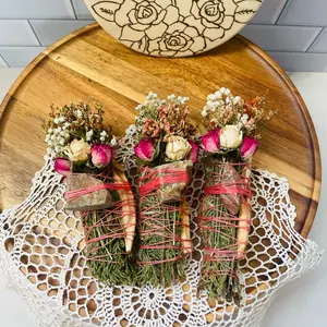 Unakite, Cedar, and Palo Santo Smudge Stick for Spiritual Cleansing