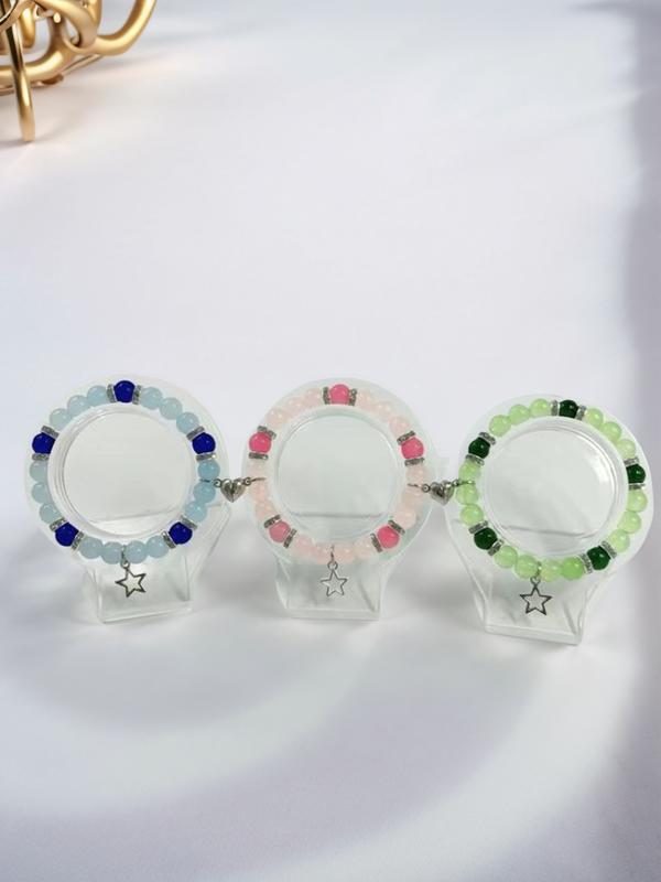 3Pcs Handmade Glass Bead Bracelets BFF Bracelets Classmate Bracelets 3Pcs Handmade Glass Bead Bracelets BFF Bracelets Classmate Bracelets