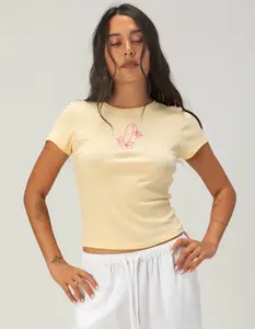 FULL TILT Flower Surfboard Womens Baby Tee