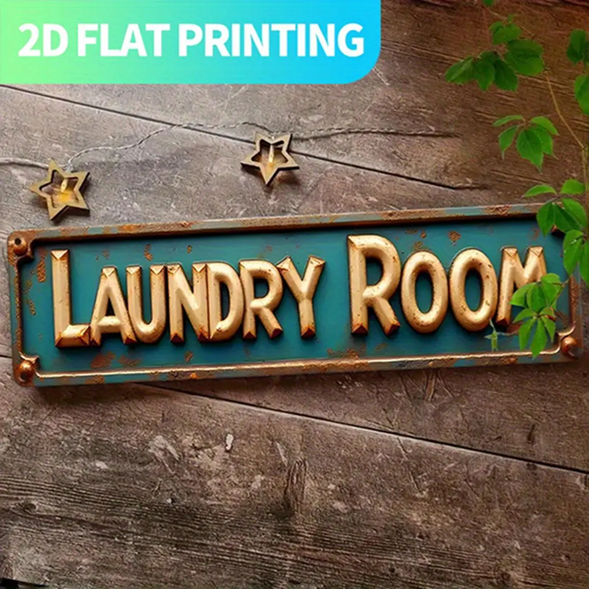 2D Flat, 1pc Vintage "LAUNDRY ROOM" Metal Sign - Rustic Aluminum Wall Decor, 15, 7x3, 9 Inches, Pre-Drilled for Easy Hanging - Ideal for Home, Kitchen, Farmhouse, Porch - Unique Gift for Friends and Family, Laundry Room Accessories, 2D Flat