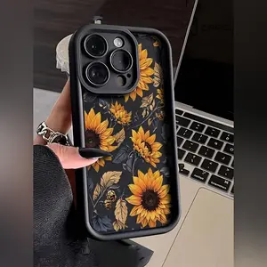 Sunflower Pattern Design-Themed Phone Case, high quality protective phone case Casing, suitable for iPhone 17/16/15/14/13/12/11 Pro, Plus, Pro Max, Mini, X, XS,XSMAX, XR and other series, shockproof, lightweight, TPU material.