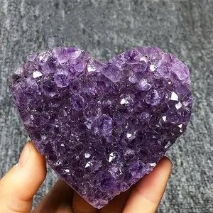 1pc Natural Amethyst Cluster, Solid Crystal Block with Hole, Perfect Tabletop Decoration and Home Decor Gift, Mineral Specimen