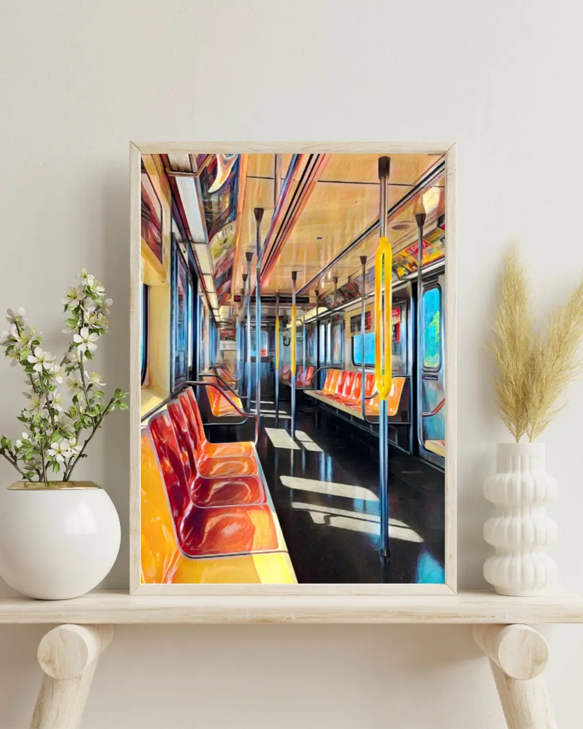 NYC Subway Seat Print | NYC Poster | New York City Travel Gift | Big Apple | Transit Décor | Unframed Poster
