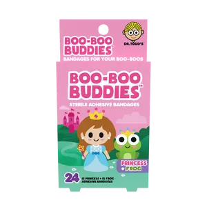 Princess & Frog Bandages for Kids – Waterproof, Latex-Free, 24 Count | Dr. Todd’s Boo-Boo Buddies®