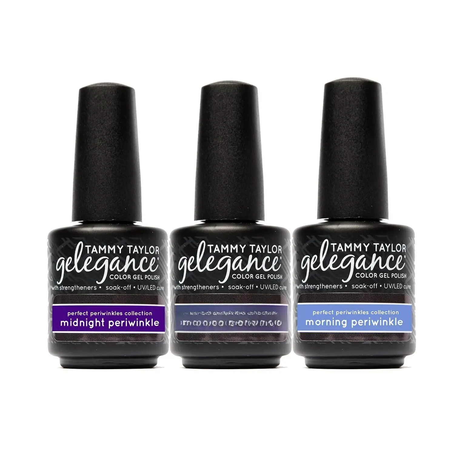Tammy Taylor Perfect Periwinkles Collection Bundle - 3 Gelegance Gel Polishes & 3 Soulmate Nail Lacquers Midnight Periwinkle, Periwinkle Sky, Morning Periwinkle