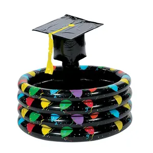 2 Ft. x 27" Graduation Inflatable Black Vinyl Drink Cooler with Cap Centerpiece
