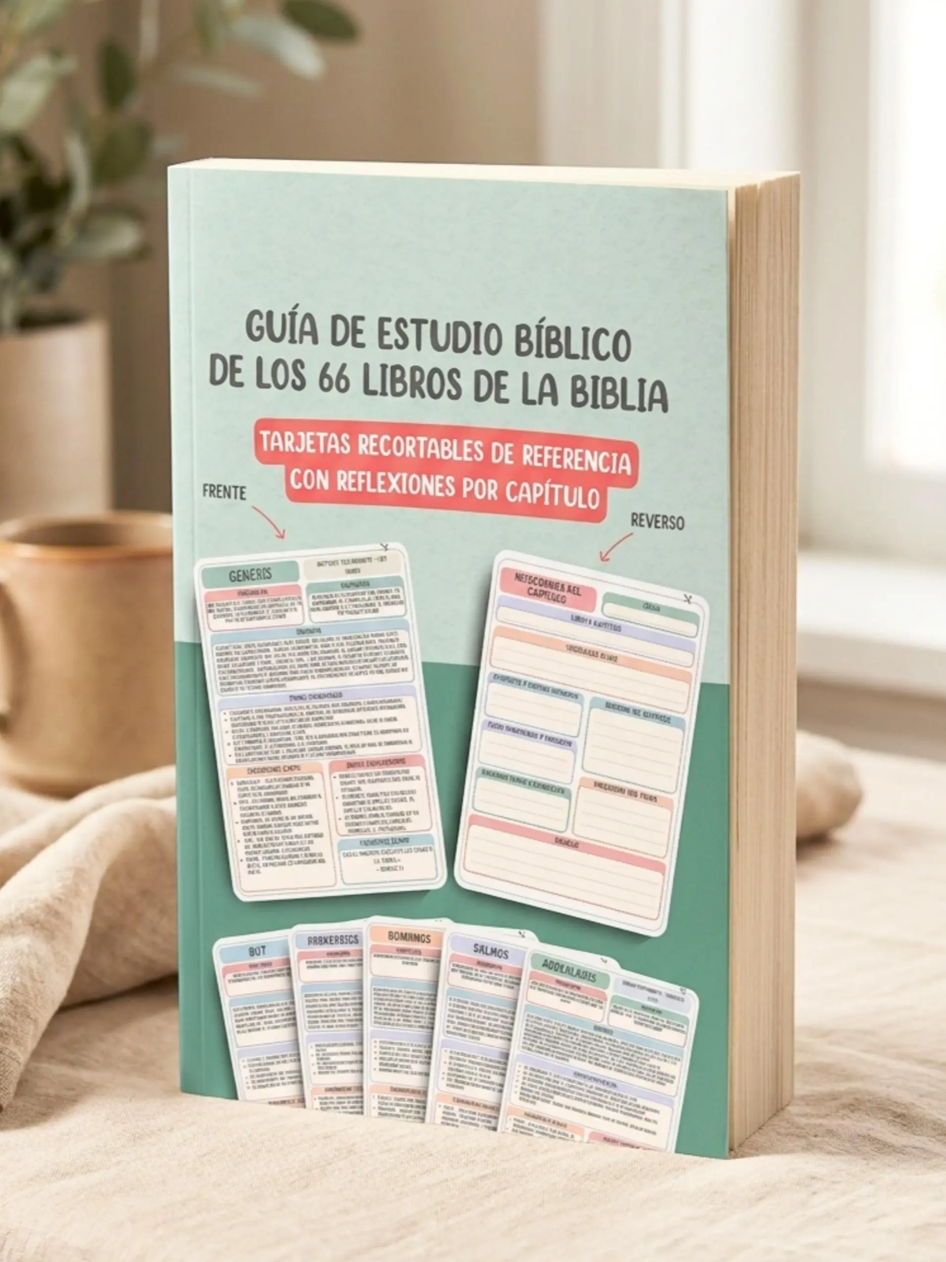 Guía de Estudio Bíblico de los 66 Libros de la Biblia: Tarjetas Recortables de Referencia con Reflexiones por Capítulo (The 66 Books of the Bible Study Overview Series) (Spanish Edition)