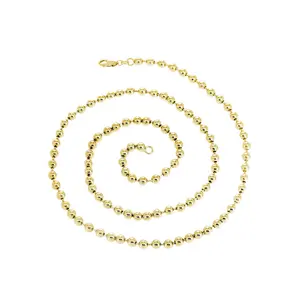 18k Layered Real Gold Filled round moon cut chain 3mm×20"