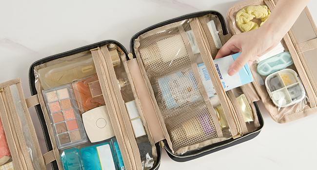 Lifewit Travel Toiletry Bag, Large Hanging Makeup Organizer, Transparent Cosmetic Bag with Hook for Full Size Bottles