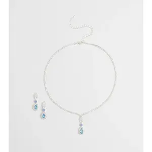 Call Me Princess Rhinestone Necklace And Earrings Set