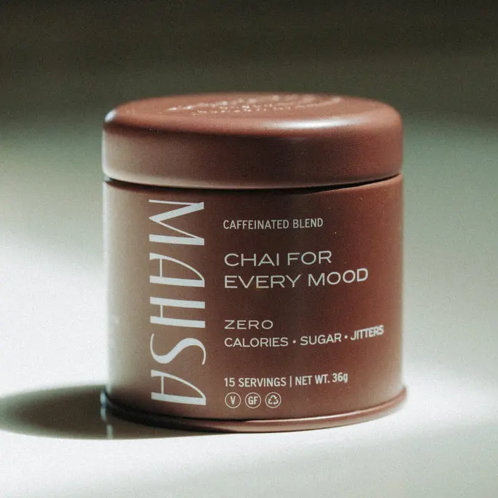 MAHSA CHAI® Caffeinated Energy Beverage Powder Blend, 15-Servings Mini Tin