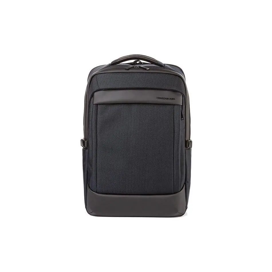 Samsonite IKLEN Logo Zipper Business Laptop Backpack In Polyurethane Fabric For Men In Navy Blue