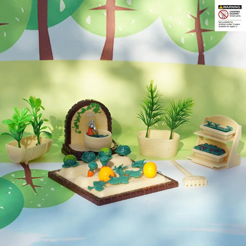 Cute Miniature Garden Kit, 1 Set Mini Farming Tool & Vegetable Play House Toys, Pretend Play Toy, Playhouse Accessories
