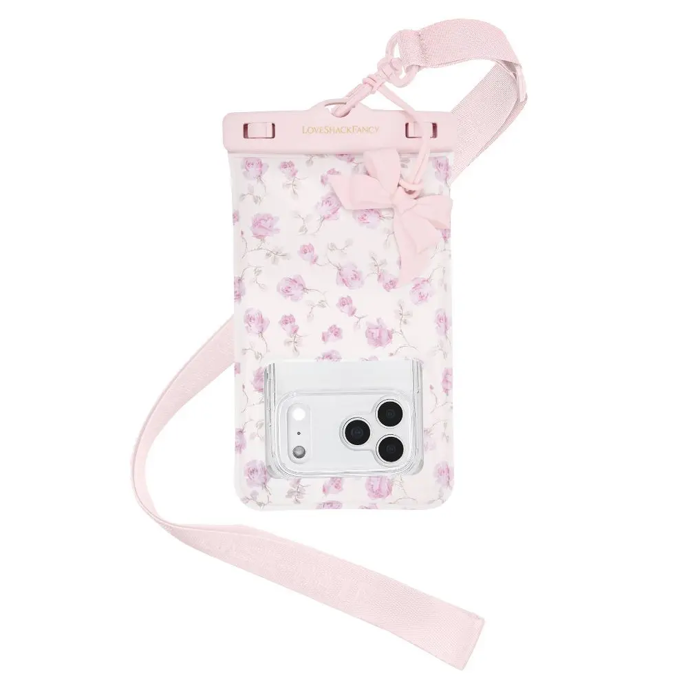 LoveShackFancy – Case-Mate Ribbon Rosa Flora Waterproof Floating Pouch - Sterling Dusk