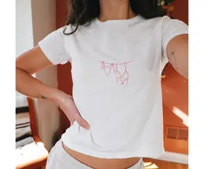 [Sale Up To 40%] Bikini YTK Baby Tee, Bikini Tshirt, Shirt for Summer, 100% Cotton Tshirt, Trendy Girl Shirt, Pink Bikini, Summer Outfit
