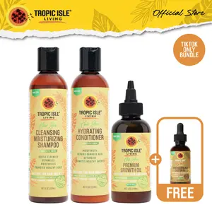 Tropic Isle Living Batana Hair Growth Bundle with FREE Hair Food Coconut| Restore, Strengthen & Thicken