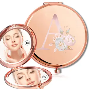 Portable Travel Metal Makeup Mirror, Double-Sided Handheld Cosmetic Mirror, Dustproof & Waterproof Design, Perfect for Outdoor Use