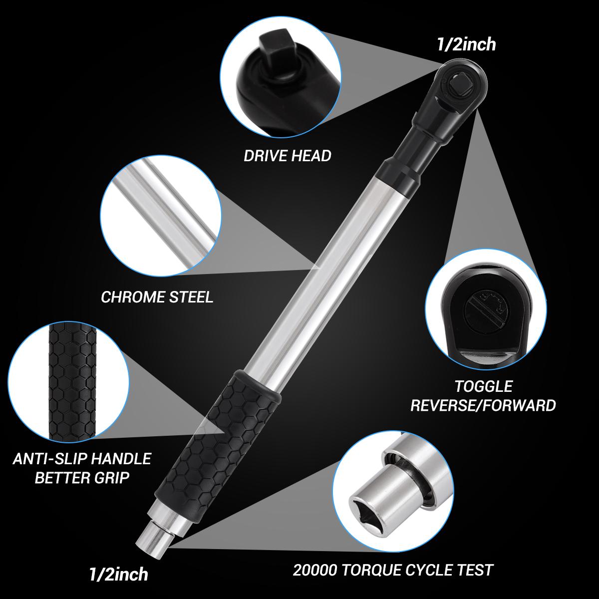 1/2" Offset Extension Wrench Impact Ratchet Extender for Electric Drill with 3 Socket Adapters Chrome-vanadium Steel Heavy-Duty Build