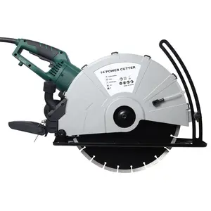 14in Corded Electric Circular Concrete Saw - 2600W Motor, 120V, 355mm Diameter, 125mm/5in Diamond Blade, Portable Wet/Dry Power Angle Cutter, Water Cooling Line, Guide Roller, Aluminum Cover, ETL Certified for Granite, Porcelain