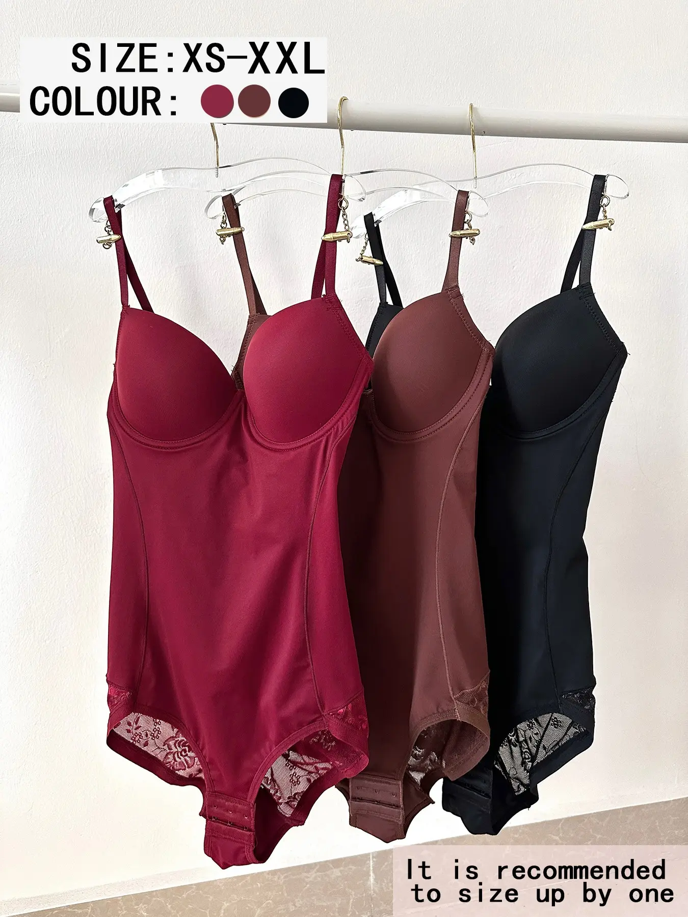 Women's Deep V Patchwork Ruched Slimming Bodysuit Set XS-Xxl
