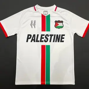 Palestine Inspired Soccer Jersey Shirt, Men’s Short Sleeve Athletic Fan Top, White Green Red Sports Tee for Game Day, Casual Streetwear