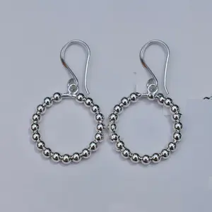Beaded Hoop Dangle Earrings