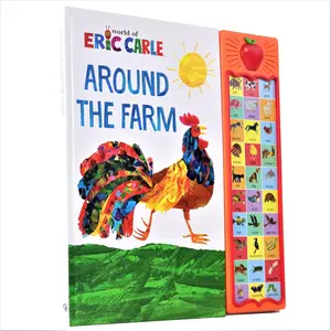 PI Kids World of Eric Carle Around the Farm 30-Button Animal Sound Book Interactive First Words Learning Tool for Early Reading & Preschool Fun