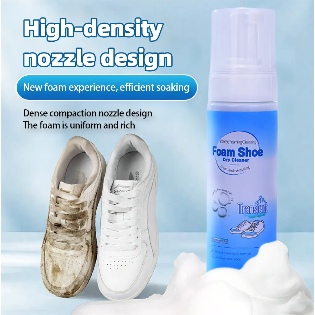 Shoe Cleaner, 6.76 oz Sneaker Cleaner Foam for Removing Stains and Dirt, Shoe Cleaning Solution for White Shoes, Ideal for Footwear, Safe for Leather,