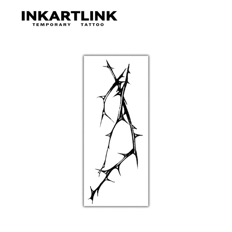 INKARTLINK Tattoo Tech, 2 Sheets Medium Semi Permanent Tattoo, Adult Art Design Temporary Tattoos, Lasts 1-2 Weeks, Waterproof, Realistic Look, No Adhesive, No Reflection (Thorn)
