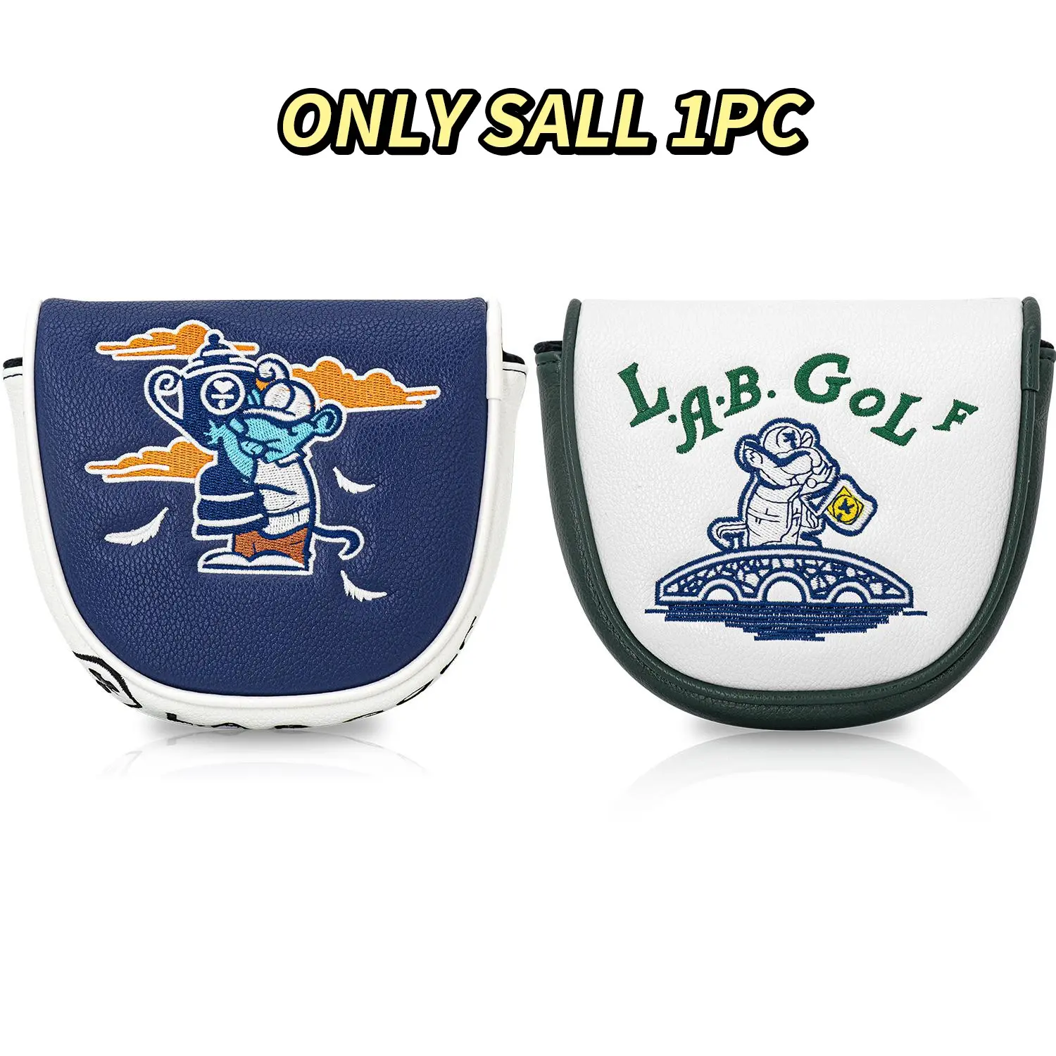 Df3 Putter Golf Club Head Cover, Magnetic Closure Scratch Resistant PU Material, Fluffy Lining & Cute Cartoon Design, Compatible with Df3 Putter Model, Golf Accessories, Golf Equipment, Golf Gear, Golf Supply