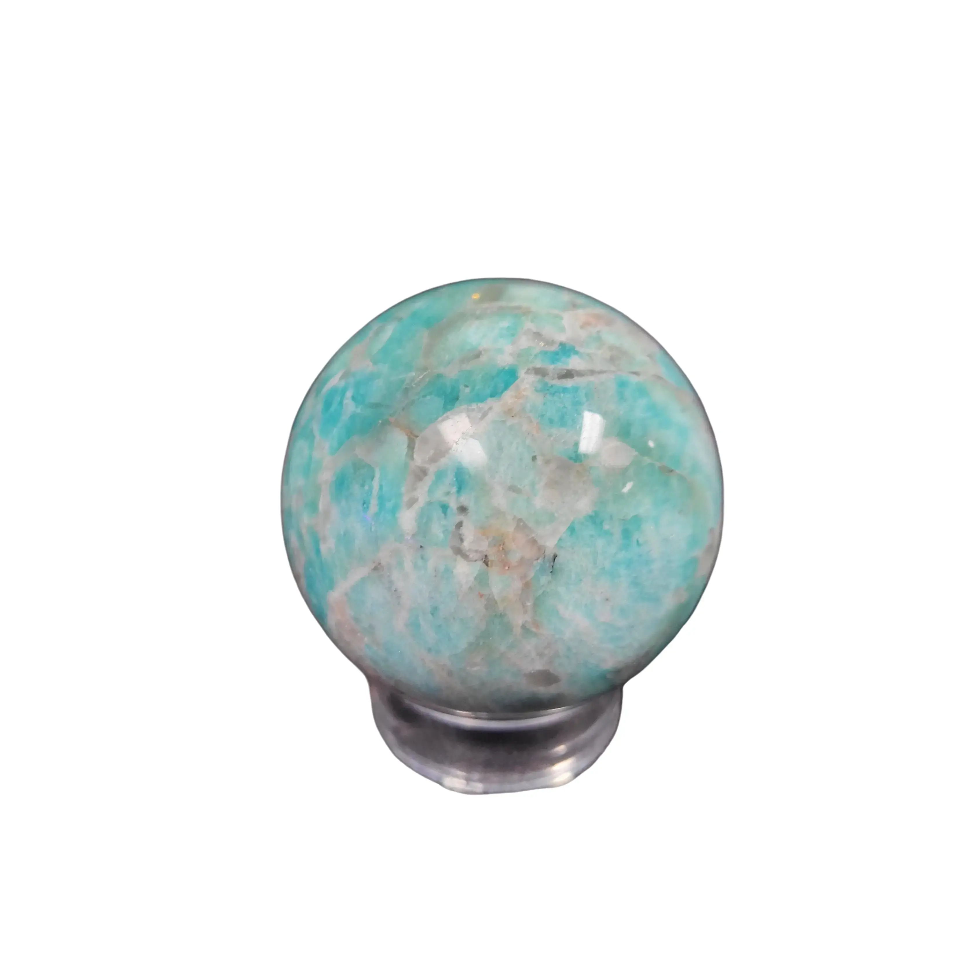Natural Amazonite Gemstone Sphere, 2 inch Diameter