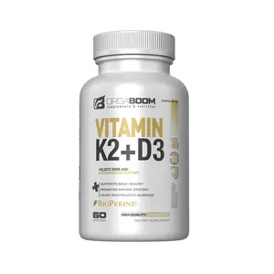 Vitamin D3 K2 Calcium Supplement - Vitamin D 5000 IU + Vitamin K2 MK7 100 mcg, Bone Strength & Heart Health Supplements for Women & Men, D3K2 Teeth Vitamins with Bioperine, US-Made Non-GMO 60 Cap
