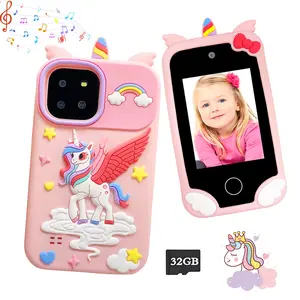 2.8-Inch Dual Camera Educational Children's Smartphone Toy, Suitable for Girls Aged 3-12 as Unicorn Gift Toy, Music Player and Learning Game, Christmas Gift, Birthday Gift, Halloween Gift, Educational Toy (Including 32GB Card)