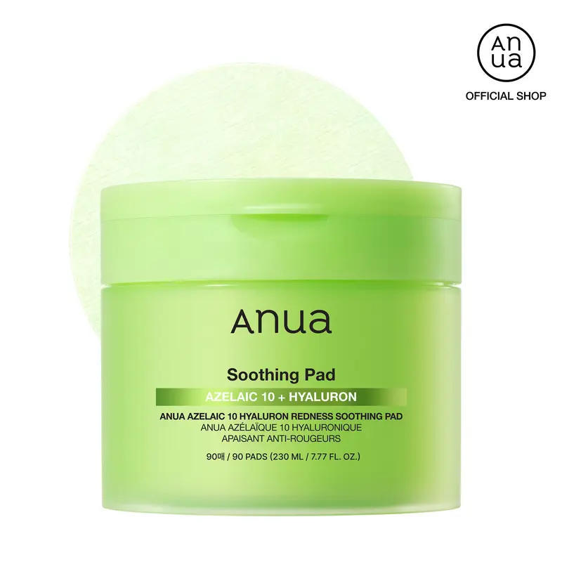 [Anua Official Shop] Azelaic 10 Hyaluron Redness Soothing Pad 230ml 90Pads | Non-Comedogenic Korean Skincare Sebum Control Calming Irritation Cica Complex