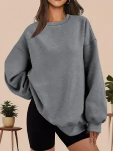 Women's Oversized Sports Crew Neck Long Sleeve Pullover Casual Loose Baggy Comfortable Autumn Winter Fashion Sweatshirt