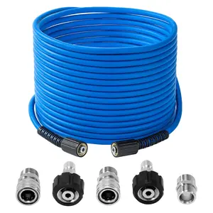 Multipurpose High Pressure Flexible Heavy Duty Durable Car Wash Hose, 50 Feet X 1/4 Inch Car Wash Hose with M22 14mm Connector, Power Washer Extension Hose, Car Cleaning Tool Accessories, Car Wash Accessories for Car Washing & Maintenance