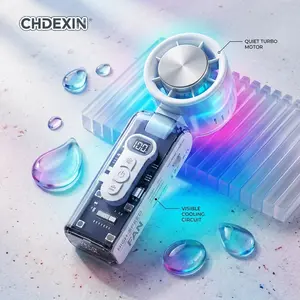 2-Second Cooling 100-Speed Handheld Cooling Fan Foldable LED Digital Display Turbo Fan| Transparent Mecha Style