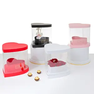 Heart Shape Flower Gift Box - Size 10.2"x 10.2"x 10" inch, Various Colors | W988