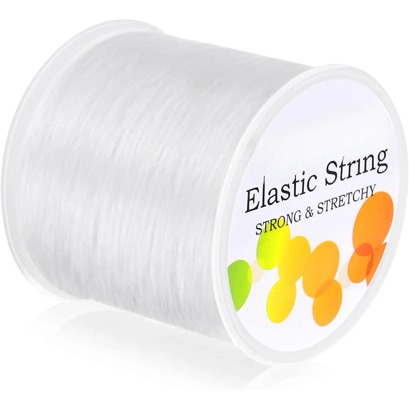 Synthetic Elastic Bracelet String Cord, 0.7mm Thickness 1mm Width, 100m/328ft Stretch Bead Cord for DIY Beading & Jewelry Making (White), 0.7 Mm Thickness