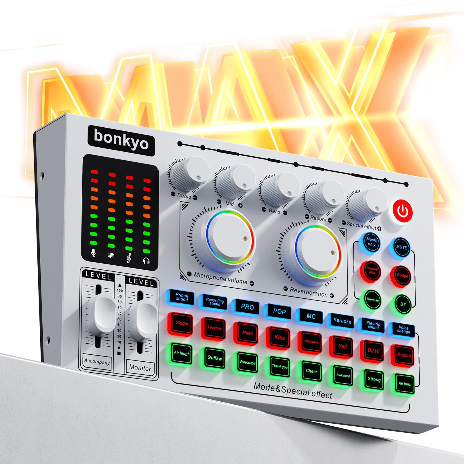 Bonkyo Sound card Set F999MAX+M998Mic, DJ Mixer, Seamless