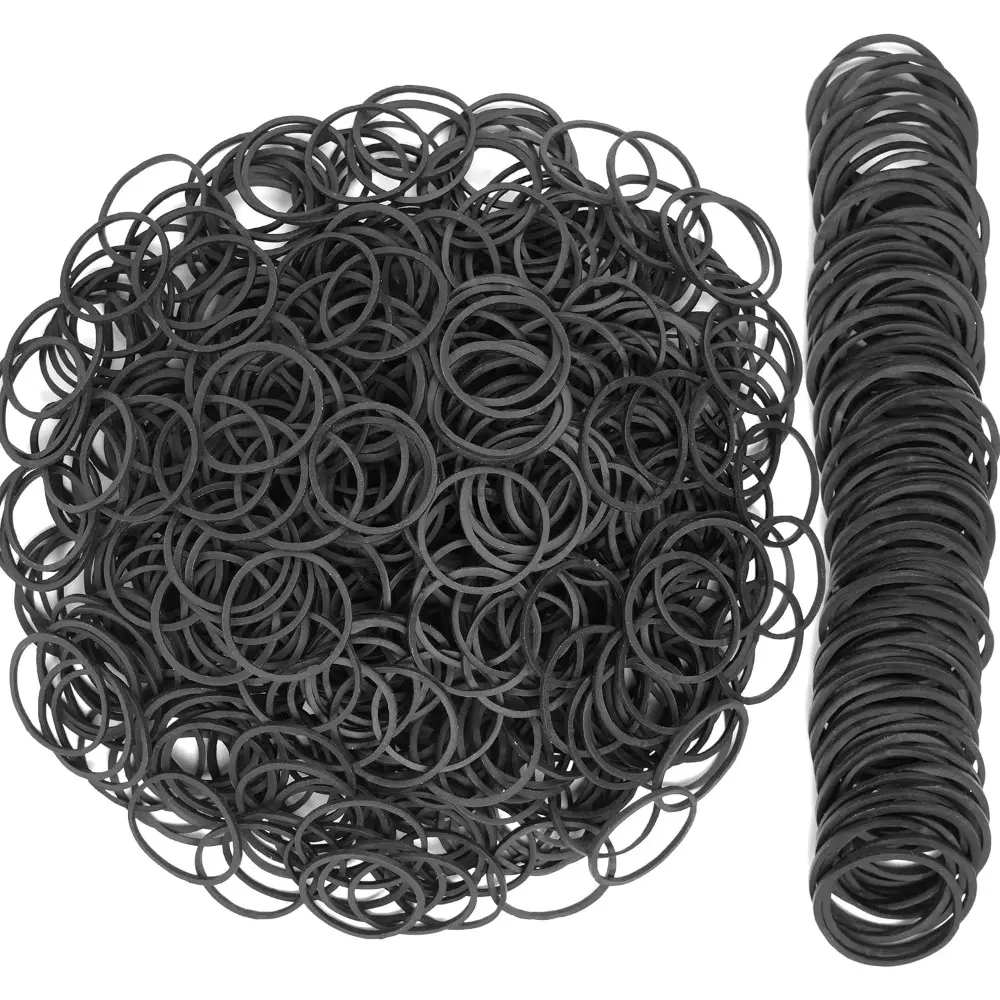 Reusable Black Elastic Rubber Round Rings (Size 10, 0.15cm Thickness, 1in, 760 Pcs) - High Elasticity for Office Users, Bundling Items, Home Use, Quality Rubber, 2.5Cm Internal Diameter