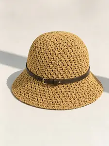 1pc TikTok Viral Summer Hack! The sun hat that elevates every outfit""This handwoven straw hat is my summer obsession! 😍 Perfect for every sunny day" "I wear this EVERY weekend now – handmade quality + perfect sun protection Casual Hat