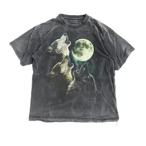 Vintage Wolf Howling To Moon 90s Graphic T-Shirt, Retro Wolf Mystical Shirt, 90s Wildlife Nature Alpha Graphic Tee, Nostalgia Animal Print