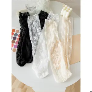 Summer For Crew Style Sweet Lace Flower 3pairs Women Socks