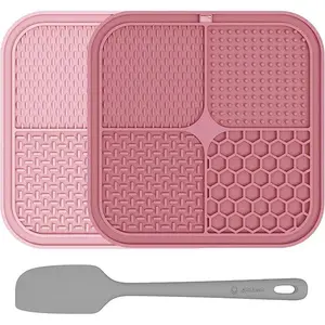 2 Pack Lick Mat for Dogs,Cats,Upgraded 8.5×8.5 inches Licking Mats with Suction Cups,Slow Feeder Licking Pad for Anxiety Relief and Boredom Reducer,Suitable for Dog Training Set 8